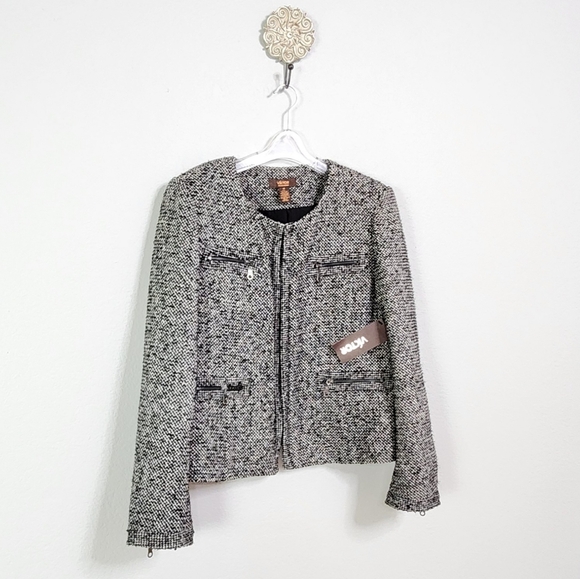 Victor Alfaro NWT Tweed Black/White Jacket Sz 16 Fully Lined $168 Retail New XL - Picture 11 of 13